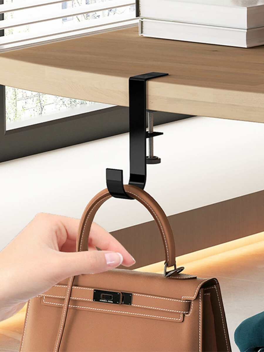 1 Miếng Kim loại Tai nghe Đứng Với Keo dán Dải , Treo tường Hoặc Bàn làm việc Lưu trữ Hộp đựng Đối với Nhà  Và Văn phòng - màu đen - Xem 1