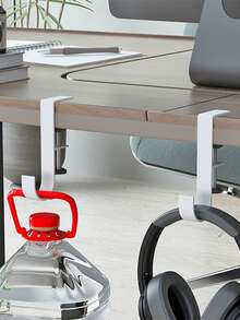 1 Miếng Kim loại Tai nghe Đứng Với Keo dán Dải , Treo tường Hoặc Bàn làm việc Lưu trữ Hộp đựng Đối với Nhà  Và Văn phòng - màu đen - Xem 5