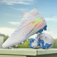 1 Paar neue professionelle Fußballschuhe für Herren mit Stollen Anti-Rutsch AG, Fußballstiefel für Erwachsene, atmungsaktiv, hoher Schaft, Paar Outdoor Rasen leichte Match-Trainings Leder Klassiker Fußballschuhe