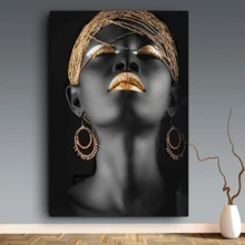 1件女人肖像簡約風格帆布印刷品,適用於客廳和臥室,高級聚酯纖維帆布材料 - A款 - 查看 5