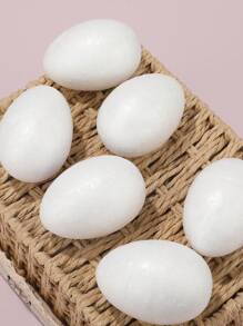 1套復活節diy六個白色泡沫彩蛋加上四支彩色筆,裝飾復活節蛋 - 彩色 - 查看 4