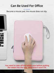 DANYCASE粉紅色平板手提包，兼容iPad、三星、小米和華為平板電腦，適用於8至12.9英寸平板電腦，防震袋，多個口袋設計 - 粉色 - 查看 4
