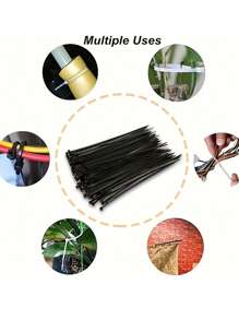 200pcs Auto Cable Fixed Rolling Belt, Multi-Functional Self-Locking Nylon Tie, Suitable For Indoor And Outdoor