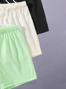 Young Boy 3pcs Car Print Short Sleeve T-Shirt And 3pcs Drawstring Shorts Set