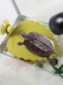 1 Pieza Plataforma Flotante Tipo Ventosa Con Material De Polipropileno Para Tomar Sol Para Tortugas, Adecuada Tanto Para Reptiles Como Para Anfibios, Universal Para Las Cuatro Estaciones - Amarillo - Ver 1