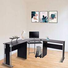 CHENGTUO L Shaped Computer Desk Modern Corner Table Laptop Study Home Office (Chair Not Included)