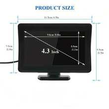 1 Màn Hình Chiếu Hậu Ô Tô HD 4.3 Inch Màu Đen Thích Hợp Cho Xe Tải Và Ô Tô - màu đen - Xem 3