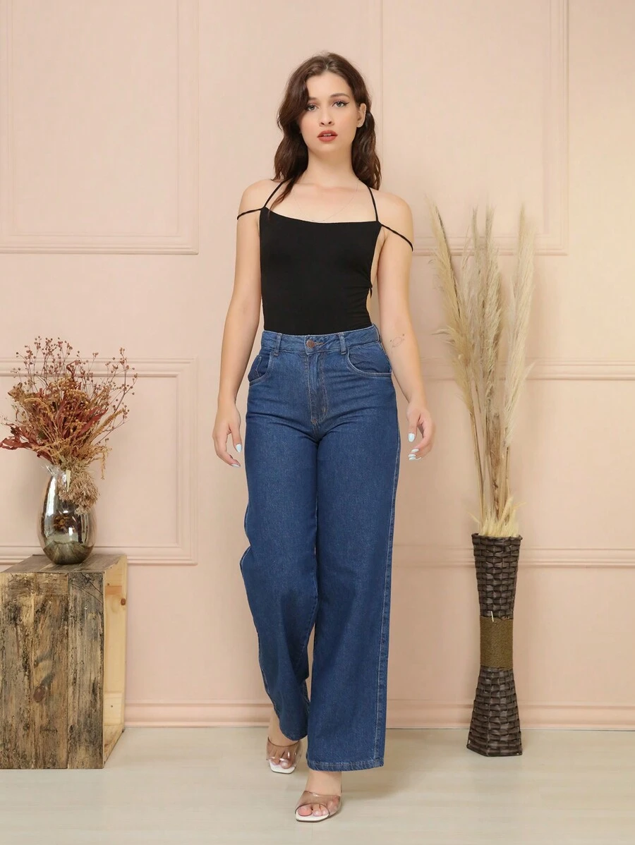 Women Pants - Dark Wash - View 1