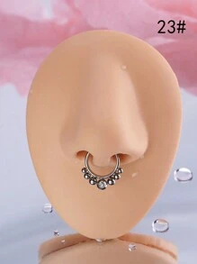 1 件酷炫朋克鼻中隔珠宝骷髅尖刺鼻环耳环鼻中隔响片环 8 毫米 10 毫米不锈钢十字花蜜蜂鼻环环铰链段无缝响片环 Rook 耳环海螺耳轮耳屏穿孔珠宝日常佩戴 - 彩色 - 查看 20