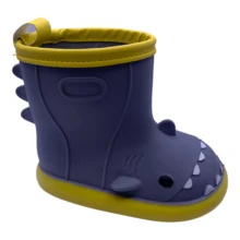 Botas De Lluvia Impermeable Para Niños Tiburón Shark Ligera - Gris - Ver 2