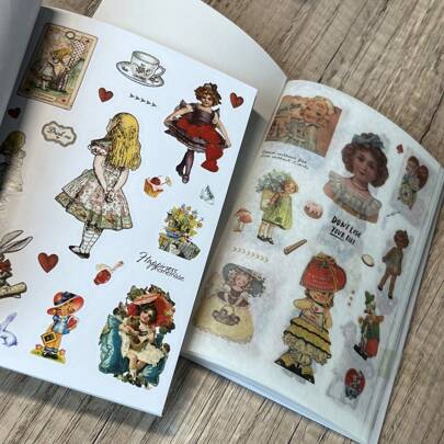 20 Sheets Vintage Sticker Book Flora, Fungi And Garden Series Pvc And Paper Material Ins Style Retro Journaling Scrapbooking Diy Decorative Stickers Back To School