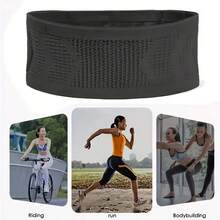 1入防水運行腰包,帶手機支架,中性款室外運動健身隱藏式腰袋,帶高彈性運動儲物袋,健身訓練袋,男女童裝健身房包,健身房配件 - 黑色 - 查看 6