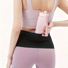 1入防水運行腰包,帶手機支架,中性款室外運動健身隱藏式腰袋,帶高彈性運動儲物袋,健身訓練袋,男女童裝健身房包,健身房配件 - 黑色 - 查看 1