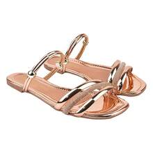 Sandália Rasteirinha Feminina Brilho Rasteira Verão Tiras