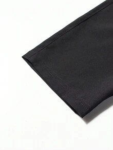 1件男士速乾透氣直筒運動七分褲 - 黑色 - 查看 7