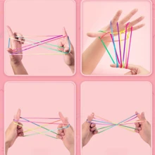 5 Piezas De Comba Y Juguete De Dedos, Juego De Mano Que Incluye Comba Person, Cuna De Mecedora De Gato, Cuerda De Dedo, Adecuado Para La Interacción Entre Padres E Hijos, 63 Pulgadas, Múltiples Métodos De Juego