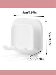 1/2/5/8/10件壁挂式牙刷架带杯托，无需钻孔浴室收纳套装家居浴室装饰秋季装饰返校 - 白色 - 查看 2