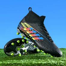 1 Paar Neue Professionelle Fußballschuhe Für Herren, Rutschfeste Ag-fußballstiefel, Atmungsaktive Hoch-top Fußballschuhe Für Erwachsene, Paar Outdoor-rasen Leichtgewichts-wettkampfschuh, Leder Klassische Sport Fußballschuhe Ronaldo Cleats