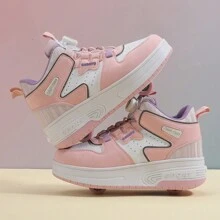 女孩粉紅色鞋子四季雙排輪滑鞋兒童輪鞋heelys鞋男童運動鞋 - 粉色 - 查看 9