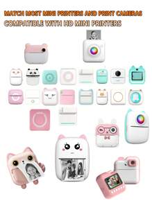 FoBianJie 10入組熱感迷你印表機紙,材料選擇eood紙漿纖維自黏式可打印貼紙,與p1迷你印表機及peripage A6系列印表機和便攜式熱感印表機兼容。自黏式熱感紙可印可貼,適用於口袋式熱感印表機 - 10圈不乾膠熱敏紙 - 查看 4