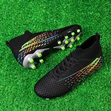 一雙新款男子專業足球鞋,ag釘子足球鞋,高筒透氣足球鞋,適用於情侶的戶外足球鞋,供訓練和比賽使用,經典的皮革足球鞋ronaldo - 黑色 - 查看 5