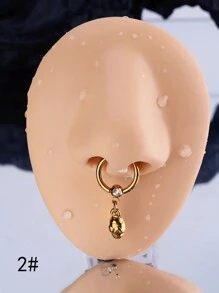 1 件酷炫朋克鼻中隔珠宝骷髅尖刺鼻环耳环鼻中隔响片环 8 毫米 10 毫米不锈钢十字花蜜蜂鼻环环铰链段无缝响片环 Rook 耳环海螺耳轮耳屏穿孔珠宝日常佩戴 - 彩色 - 查看 34