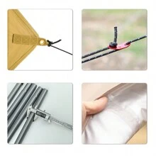 Outdoor Camping Tent Tarp Extremely Large Canopy With 2 Poles Ripstop Sun Shelter Rainly - Champagne Asymmetrical Butterfly - View 5