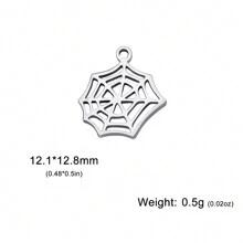 5pcs/Set Stainless Steel Spider Web, Fish Tail, Sun, Light Wing Shaped Mini Pendant For Diy Bracelet, Necklace And Other Jewelry Accessories - Fashion Series - View 21