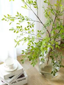 1 件/2 件/3 件，105 厘米/41.3 英寸，人造植物（不含花瓶），具有逼真触感叶子的假塑料绿色植物，人造绿叶南天竹，人造绿叶茎，人造绿叶树枝和叶子，适用于家居装饰花瓶花束婚礼绿叶装饰餐桌装饰节日装饰户外装饰秋季装饰花园装饰房间装饰派对装饰庭院花园装饰酒店餐厅装饰圣诞装饰春季装饰、情人节、礼物 - 綠色 - 查看 11