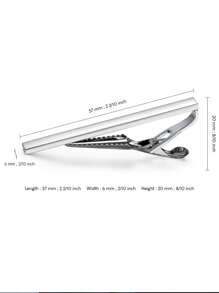 1件銀色經典領帶針,適用於商務西裝的男士刷質感 - 銀色 - 查看 5