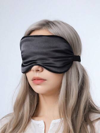 1Pc Sleep Eye Mask Imitation Silk Eyeshade Soft Satin Blindfold Elastic Strap Night Eyeshade Travel Nap For Women/Men