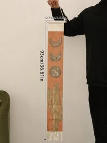 1件月相挂毯，波西米亚风月亮墙饰挂件，竖款墙面装饰，适用于卧室、浴室、客厅（流苏数量随机），家居装饰，房间装饰，墙面装饰 - 彩色 - 查看 6