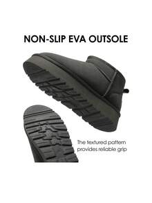 Women's Snow Boots Platform Winter Boot,  Lined Slip On Ankle Boots(PLEASE SIZE UP) - Xám - Xem 5