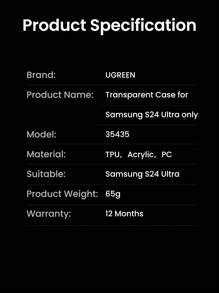UGREEN Basic Phone Cases Phone Case Protector Clear Compatible With Samsung Galaxy S24 Ultra Waterproof Shockproof Anti-Fall Scratch Resistant - Clear - View 9