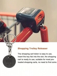2Pcs Shopping Trolley Keychain Funny Metal Key Ring Purse Bag Backpack Car Key Accessory Gift For Women Men - Black - View 2