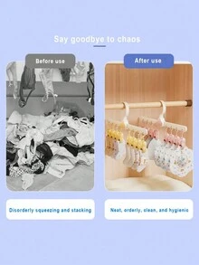 1個雲形袜子夾,適用於嬰兒、兒童衣物架晾衣架整理 - 淺藍色 - 查看 4