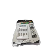 AA Rechargeable Battery Charger WITH 4 BATTERIES. RECHARGEABLE BATTERY - Clear - View 1
