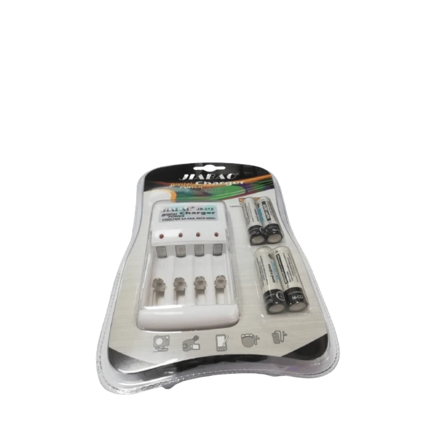 AA Rechargeable Battery Charger WITH 4 BATTERIES. RECHARGEABLE BATTERY - Clear - View 1