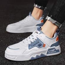 Giải trí Giúp đỡ thấp Đúng mốt Giày thể thao Đối với Bốn , Hàn Quốc Phong cách , Giày dép , Trắng - Xanh và trắng - Xem 5