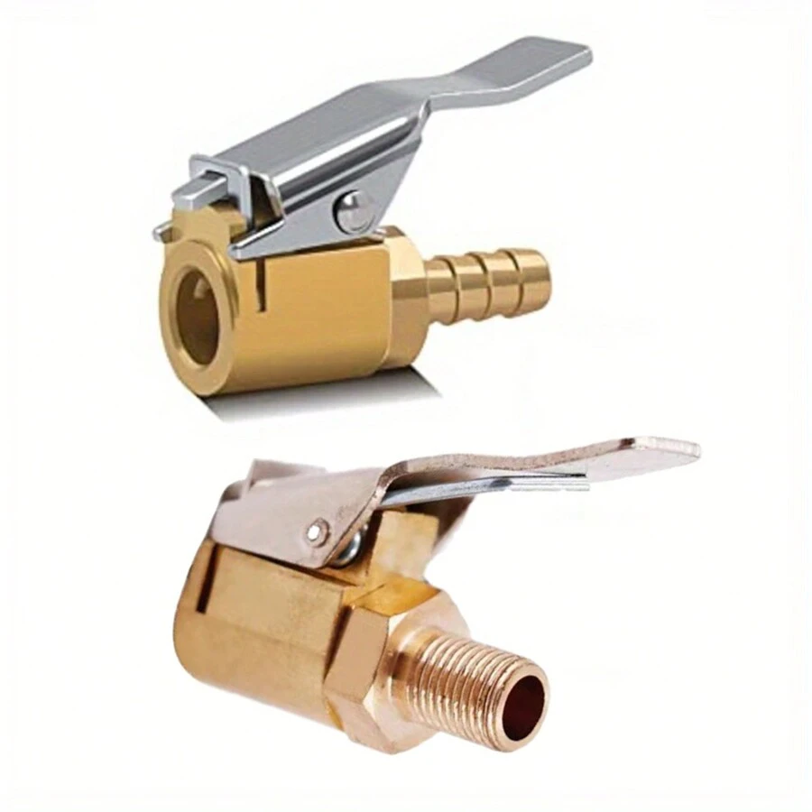 1pc 6mm/8mm Car Inflation Adapter, Brass LockOn Tire Inflator, Quick