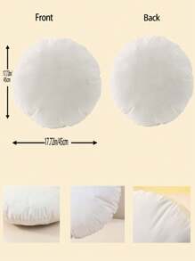 1pc Solid Color Round Pillow With Filling, Home Decorative Circle Cushion, 17.7x17.7 Inches, One-Side Printed