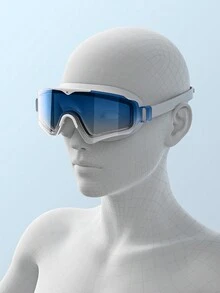 1 件成人防水防霧高清潛水泳鏡,專業游泳護目鏡 - 漸變藍 - 查看 2