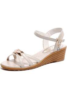 2024新款夏季女士涼鞋，露趾中跟平底舒適防滑拖鞋