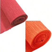 Colored Crepe Paper For Making Handcrafted Flowers, Diy Crepe Paper Roses And Other Crafts - Red+Orange - View 1