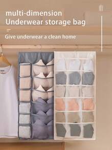 1 Miếng Vải không dệt Chất vải Túi bảo quản đồ lót Với Tính hai mặt Đồ trang trí treo Thiết kế , Hoàn hảo Đối với Vớ , Bras Và Khác Nhỏ bé , Lý tưởng Đối với Nhà  Và Ký túc xá Sử dụng - Màu be - Xem 8
