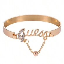 Jewelry Love 鑲鑽英文字母手鍊 鍍銀/鍍金