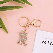 1入鍵盤金屬合金鑲嵌25個英文皇冠字母鑰匙扣時尚鑽石鑰匙扣閃閃發光的鑽石鑰匙扣手袋吊飾情人節禮物適用於男女士及女孩作為禮物字母A到Y鑰匙扣 - 金色 - 查看 13