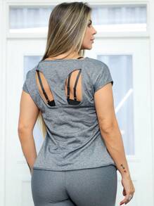 Women Sports Tees & Tanks - 灰色 - 查看 2
