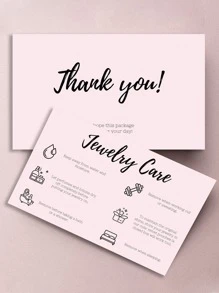 50Pcs Jewelry Care Card , Jewelry Care Instructions Card, Thank You Card, Jewelry Packaging Insert 9*5.4CM Back To School,Back To School,School Supplies