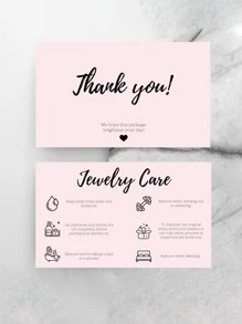 50Pcs Jewelry Care Card , Jewelry Care Instructions Card, Thank You Card, Jewelry Packaging Insert 9*5.4CM Back To School,Back To School,School Supplies